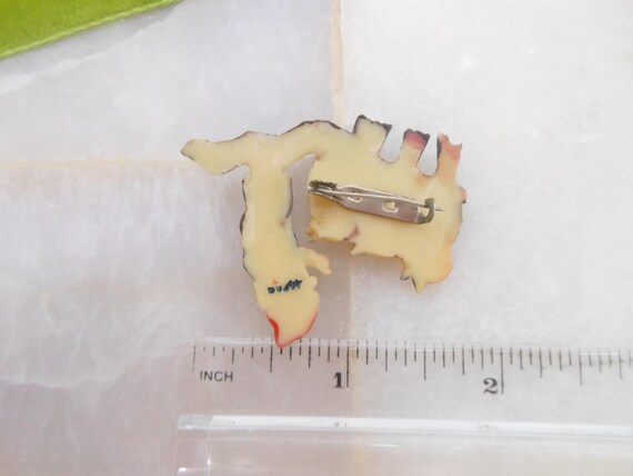 Vintage Elf Pixie Celluloid Brooch Chickadee Bird… - image 7
