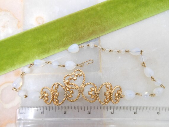 Vintage JULIO MARSELLA Opaline Necklace Glass Bea… - image 6