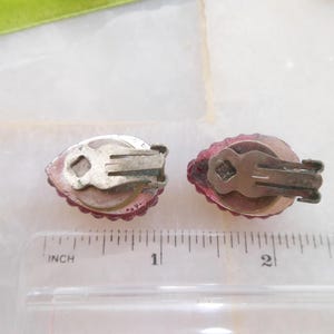 Vintage MISTAR BIJOUX Earrings Clip On Pink Rhinestone Crystal Fuchsia Designer Mid Century Jewelry