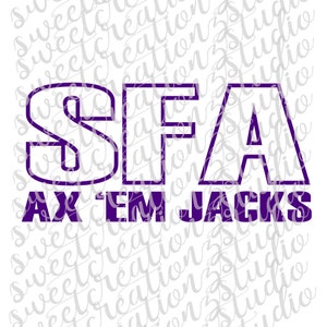 SFA (Stephen F. Austin) Ax &#39;Em Jacks design - svg, png, silhouette, cameo, cricut