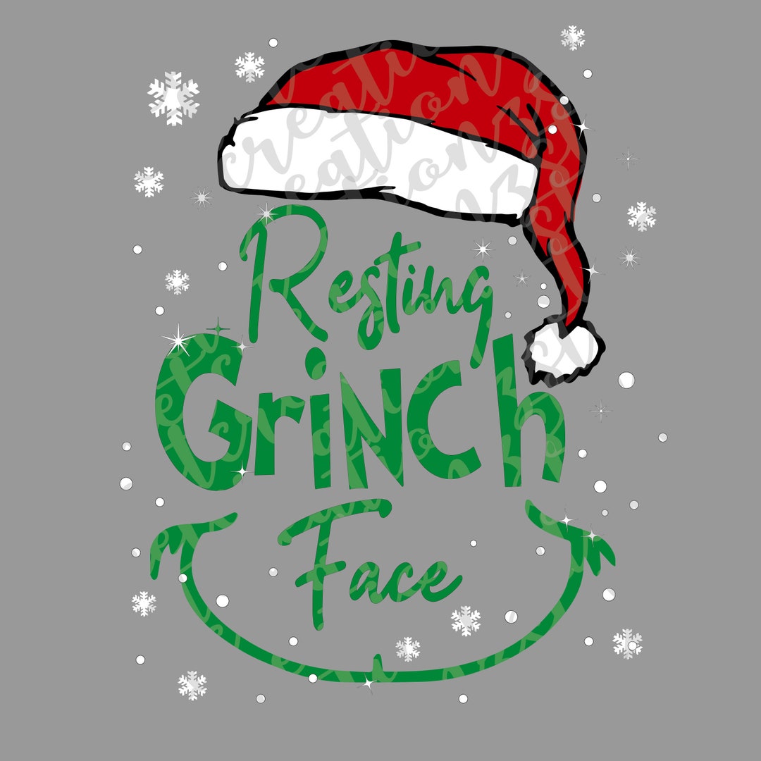 Resting Grinch Face Design Svg, Png, Silhouette, Cameo, Cricut - Etsy