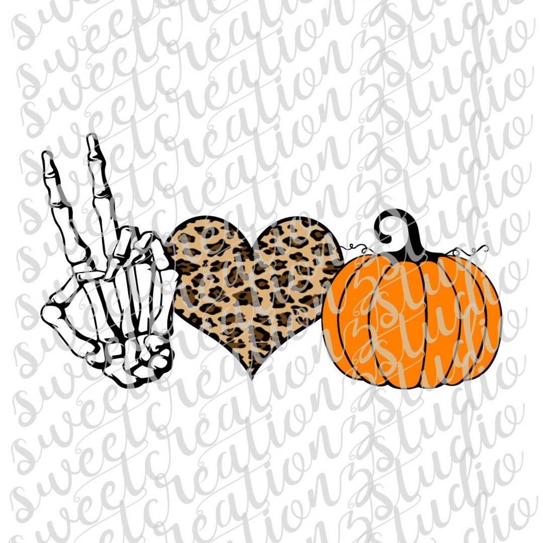 Halloween Peace Love and Pumpkins PNG Digital File Download Etsy