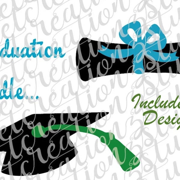 Graduation Design Bundle includes diploma and mortar board with tassel - svg, png, silhouette, cameo, cricut