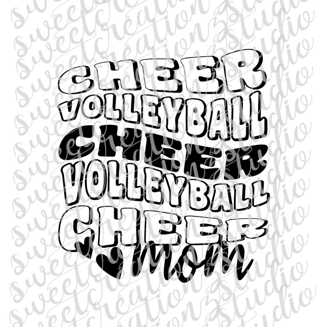 Bubble Letter Volleyball and Cheer Mom Svg, Png, Silhouette, Cameo, Cricut Etsy