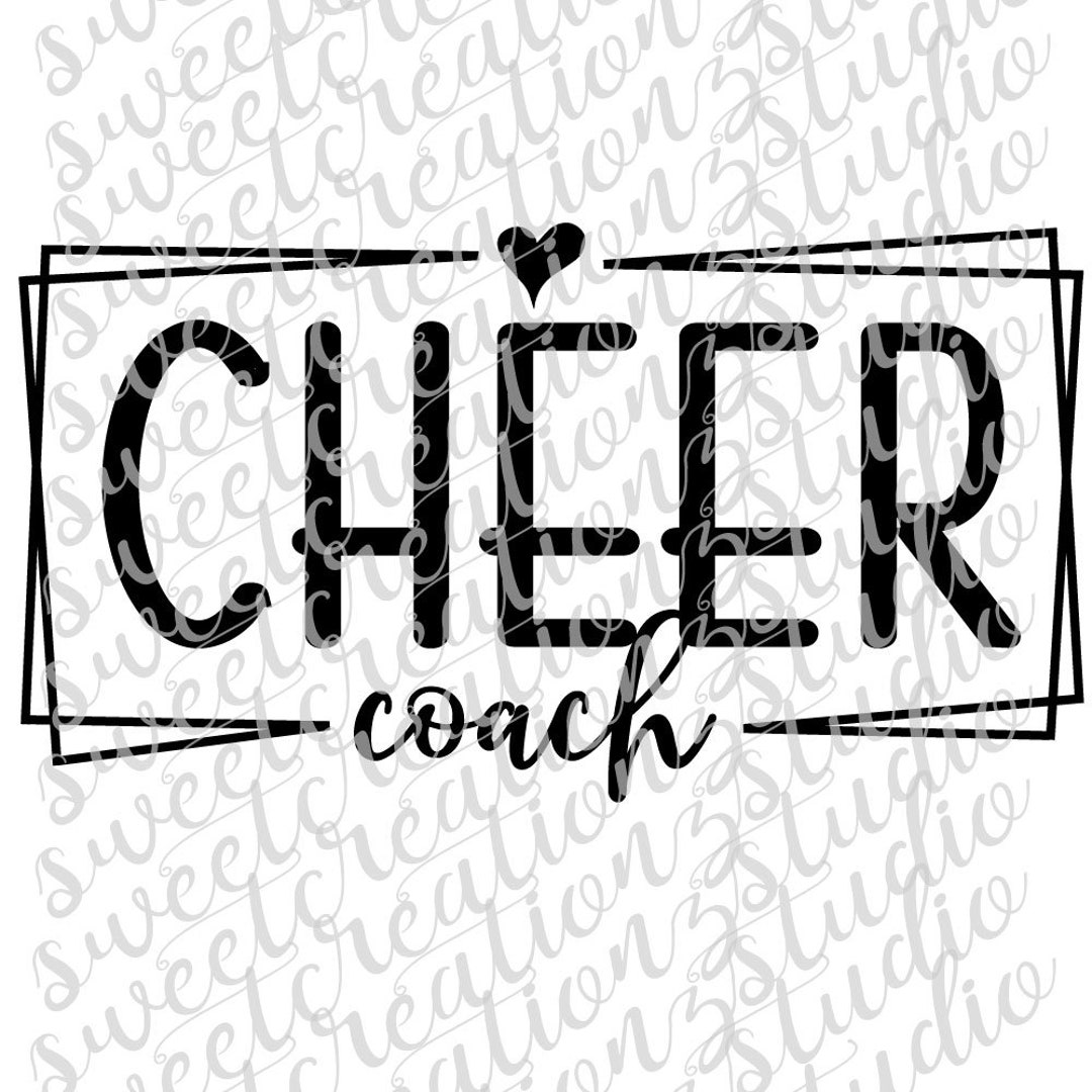 Boxed Cheer Coach Heart Design Svg, Png, Silhouette, Cameo, Cricut - Etsy