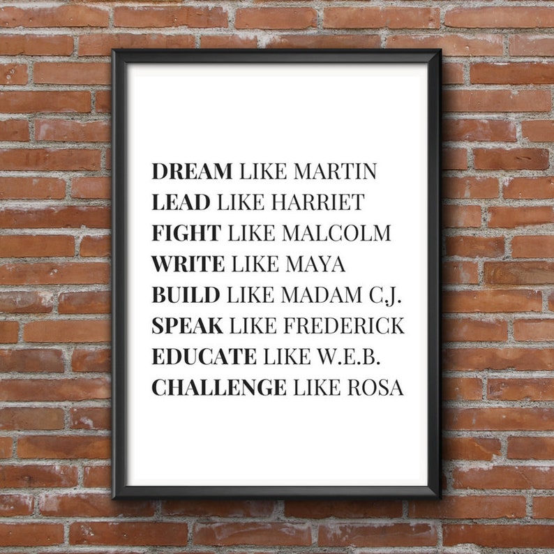 Dream Like Martin Wall Decor Black History Month Black Etsy