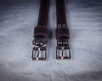2 Piece Leather Bondage Straps Set / Bondage Belts