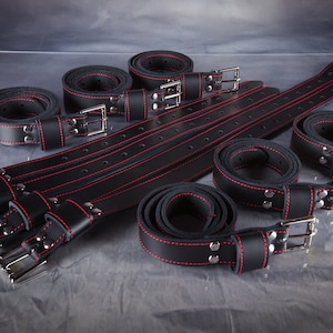 10 Stück Leder Bondage Straps Set / Fesselgürtel