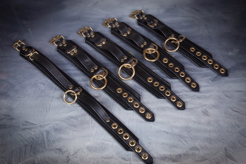 Bondage Collar and Cuff Set / Brass Hardware Etsy
