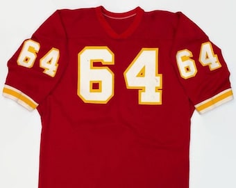 Kansas City Chiefs Rance Ollison Game Worn Authentic NFL Russell Southern Football Jersey Size 52 Circa 1970s