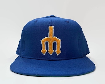 Casquette New Era Seattle Mariners – Taille 7 1/2, Bleu Marine Et Laine, Ajustée