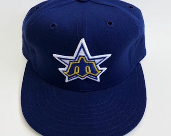 90s~ USA製 Seattle Mariners leather cap Vintage 90s Seattle Mariners Plain Logo Twins Enterprise