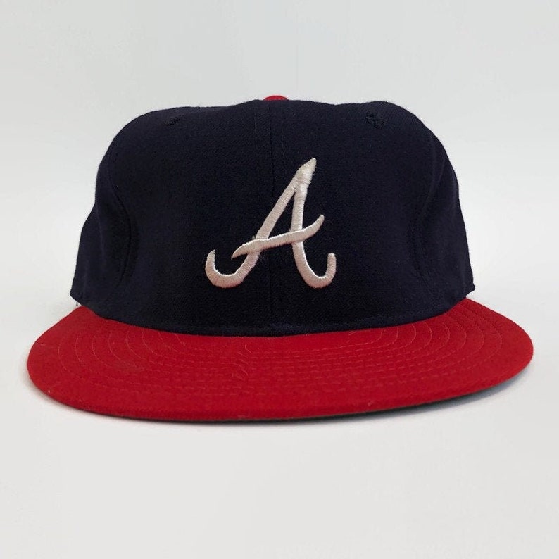 Casquette Atlanta Braves New Era 5950 - Logo Classique Ajustée - Taille 7 3/4 - Blanc Et Bleu Roi