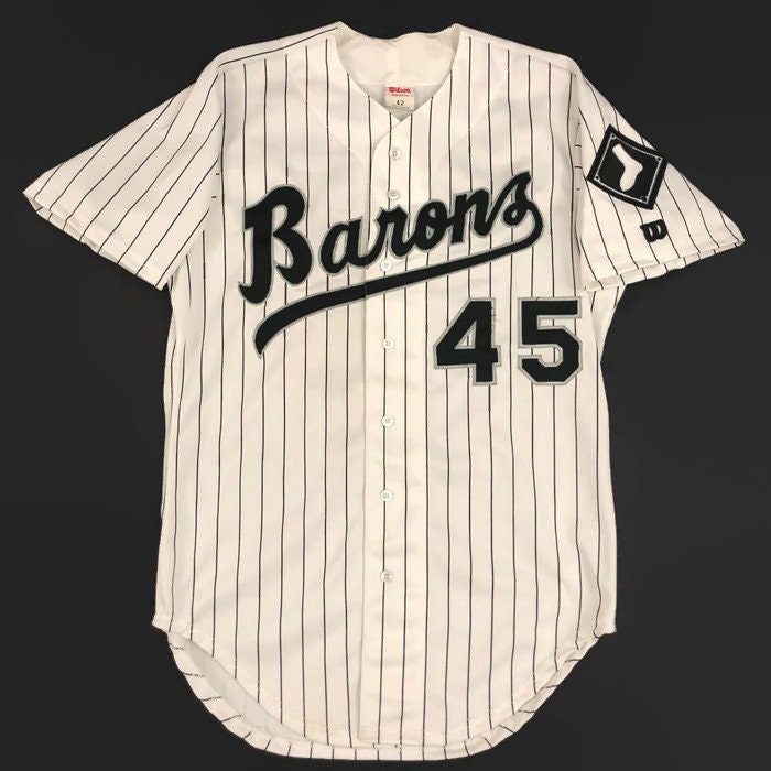 RARE WILSON MICHAEL JORDAN BIRMINGHAM BARONS 45 WHITE PINSTRIPE JERSEY  WHITE SOX