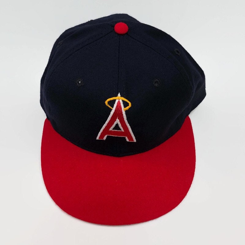 80s USA製 new era MLB カリフォルニア・エンジェルス キャップ California Angels MLB New Era Fitted Leather Sweatband Baseball