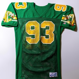 Camiseta de fútbol americano auténtica de los Oregon Ducks, juego de campeonato de la NCAA, talla grande, circa 1980