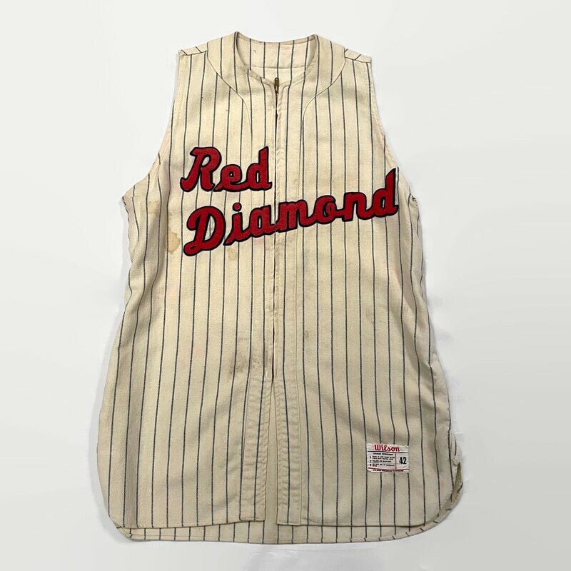 Red Diamond Wilson Baseball Jersey Size 42 Medium Circa 1950s