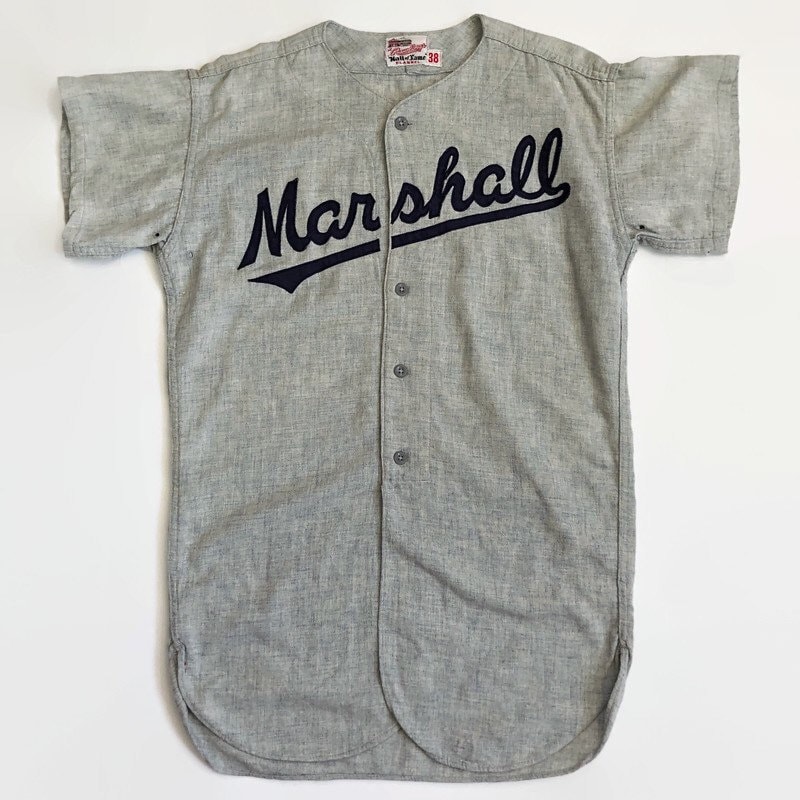 Marshall Authentic Rawlings Baseball Jersey Size 38 Small Circa