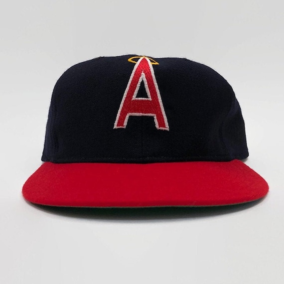 80s USA製 new era MLB カリフォルニア・エンジェルス キャップ California Angels MLB New Era Fitted Leather Sweatband Baseball