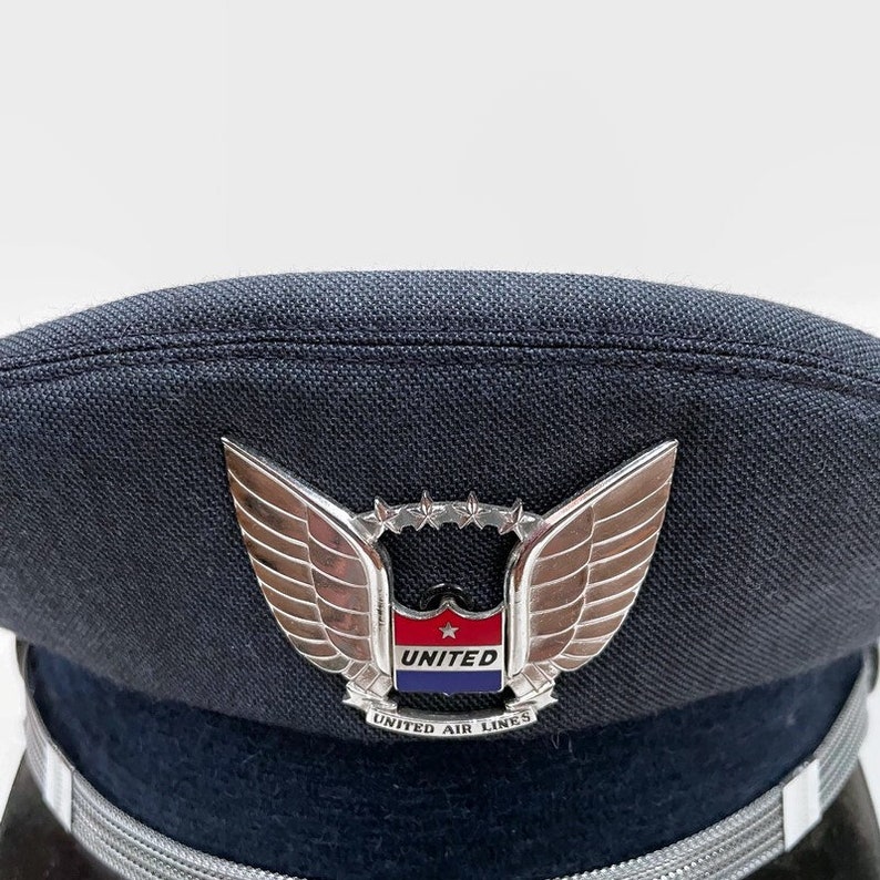 United Airlines Pilots Uniform Hat Circa 1960s Etsy