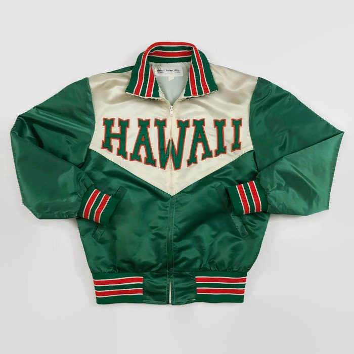 University of Hawaii Rainbows Authentic Unique Jacket Mfg. NCAA Baseball Jacket Size Small Circa 1970s-1980s