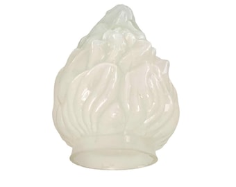 Vintage Frosted Glass Lamp Torch Flame Design Shade Light Cover
