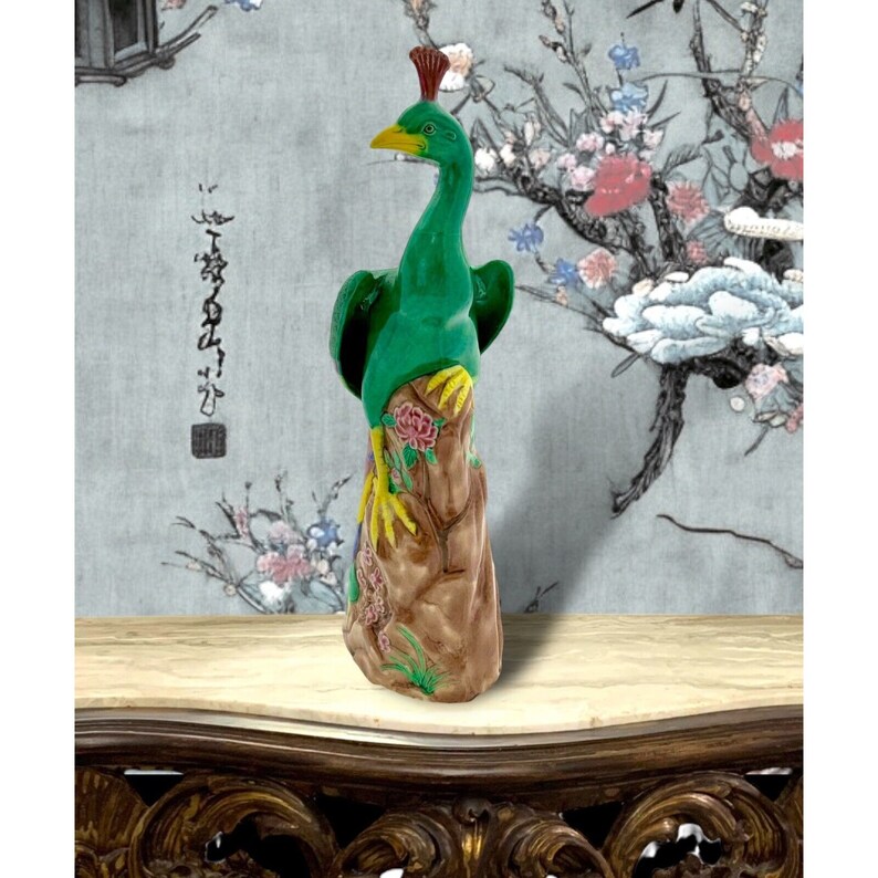 Bird Figurine Phoenix Porcelain Vintage Oriental Collectible Etsy