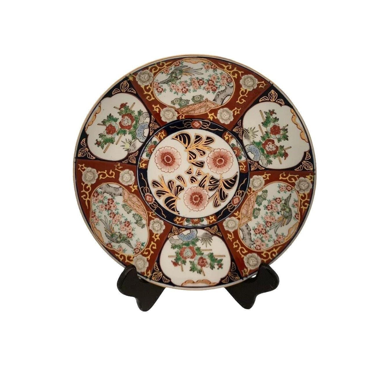 Plate Imari Design Asian Style Stamped Decorative Collectibles Vintage Decor