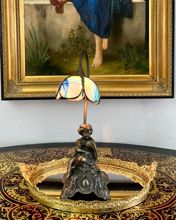 Antique bronze 2024 cherub lamp