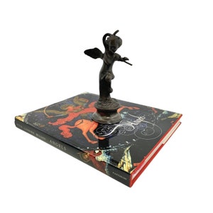 Cherub Drummer Figurine Bronze Angel Statue Vintage Classic Decor