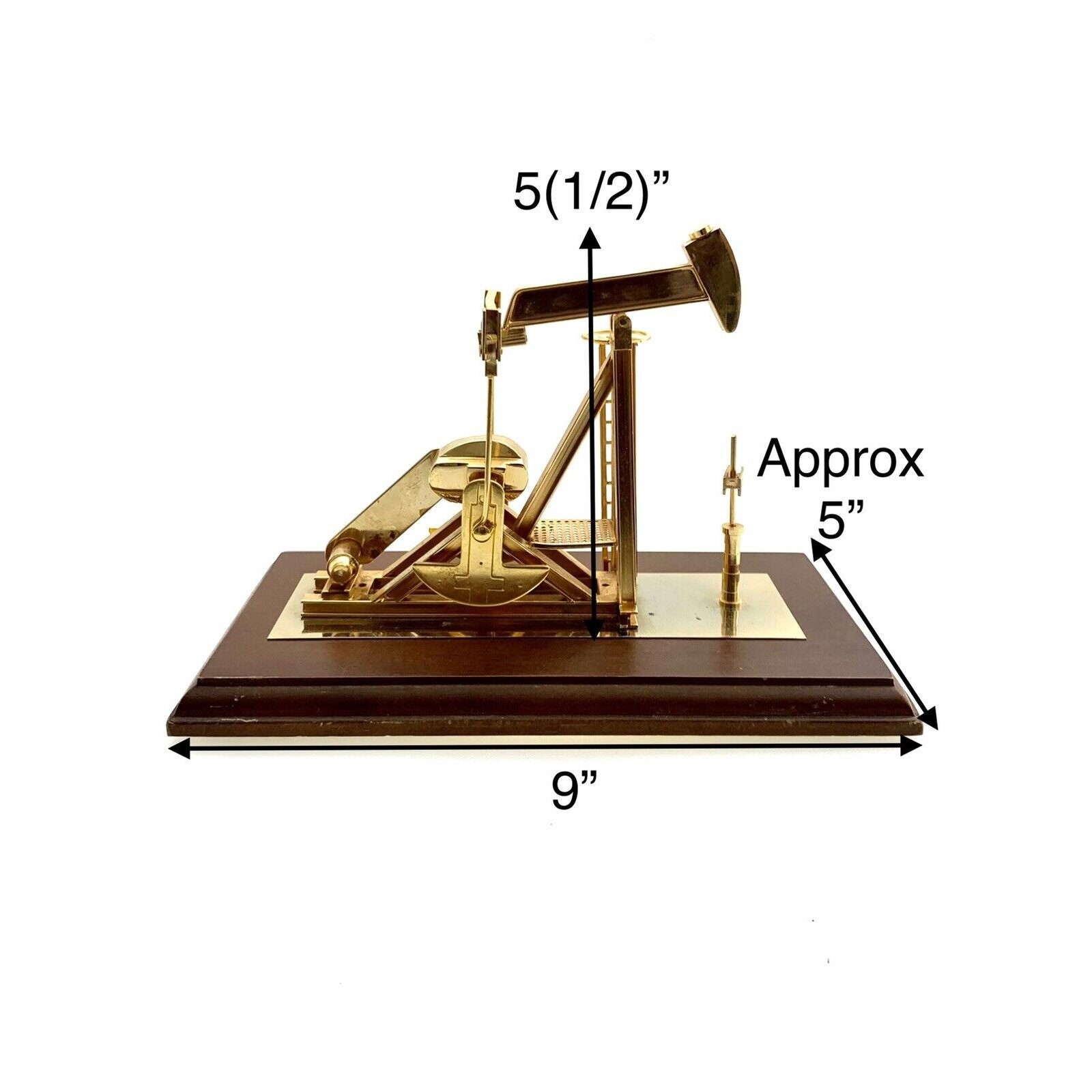 Oil Pump Model Brass on Wooden Base Vintage Replica Oil & Gas Etsy