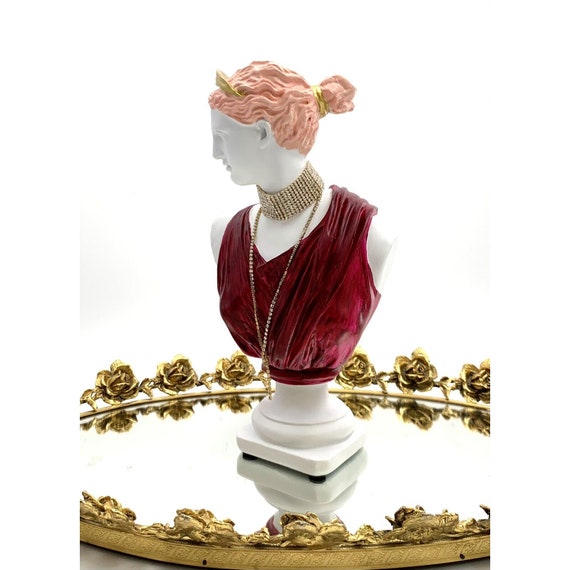 Bust Roman Women Statue Rhinestone Jewlery Hand Painted Pop  display picture 1
