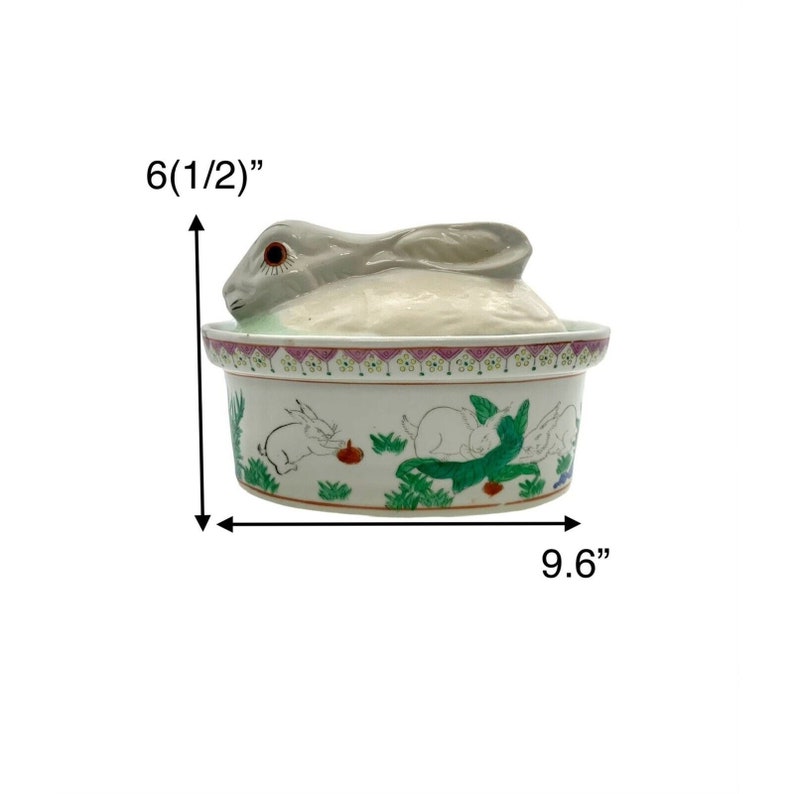 Rabbit Ceramic Lidded Dish Bunny Design Tureen Kitchen Dinning Easter ...