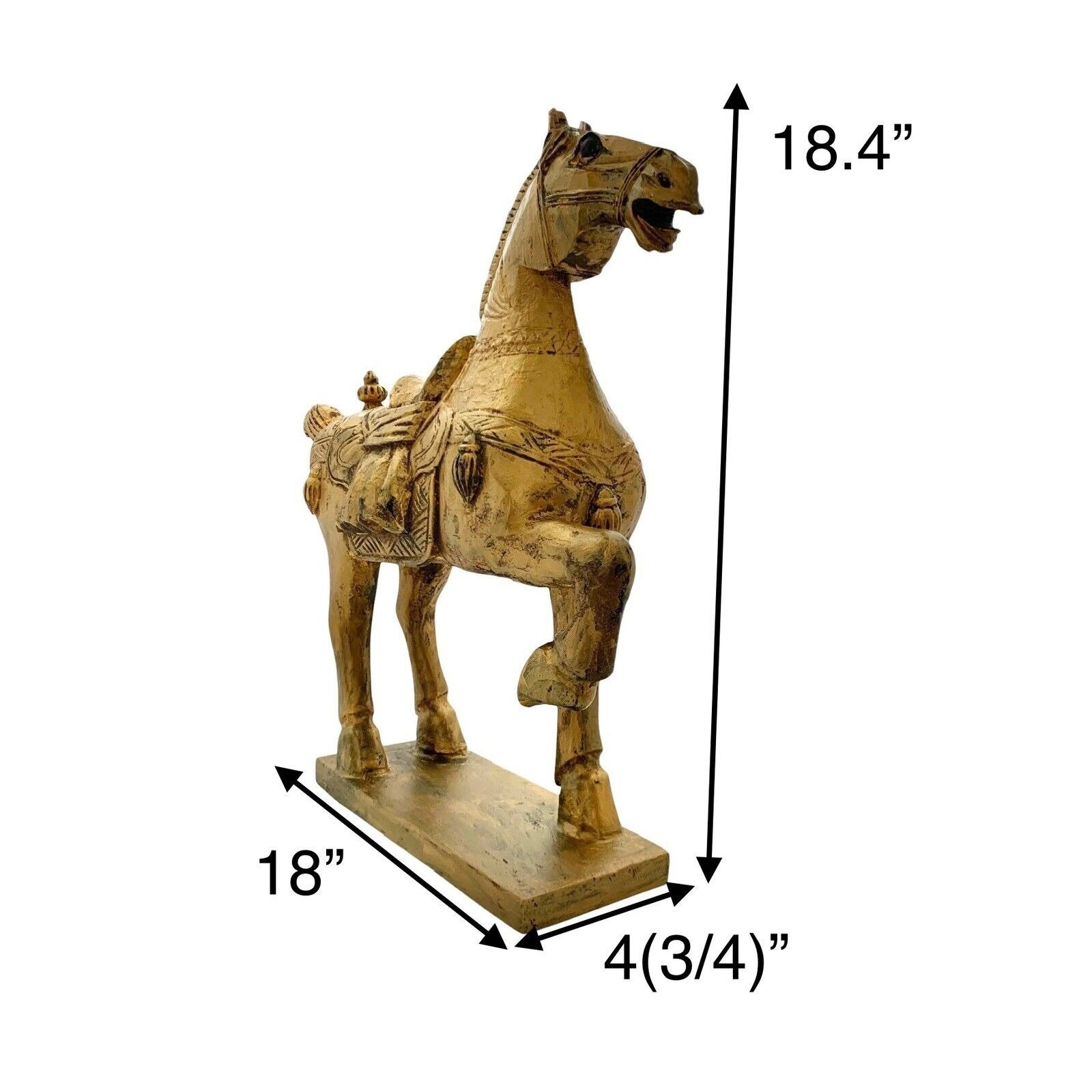 Tang Horse Oriental Sculpture Wooden Asian Statue Vintage Etsy