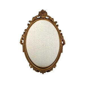 Mirror in Oval Ornate Resin Frame Vintage Classic Decor
