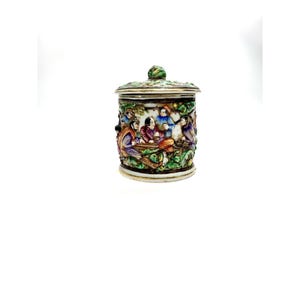 Antique Italian Capodimonte Porcelain Lidded Vanity Box Trinket Home Decor