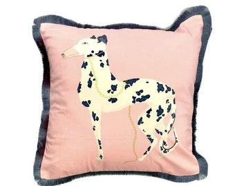 Dog Pillow Staffordshire Style Velvet Touch 18x18 NEW Christmas Gift idea