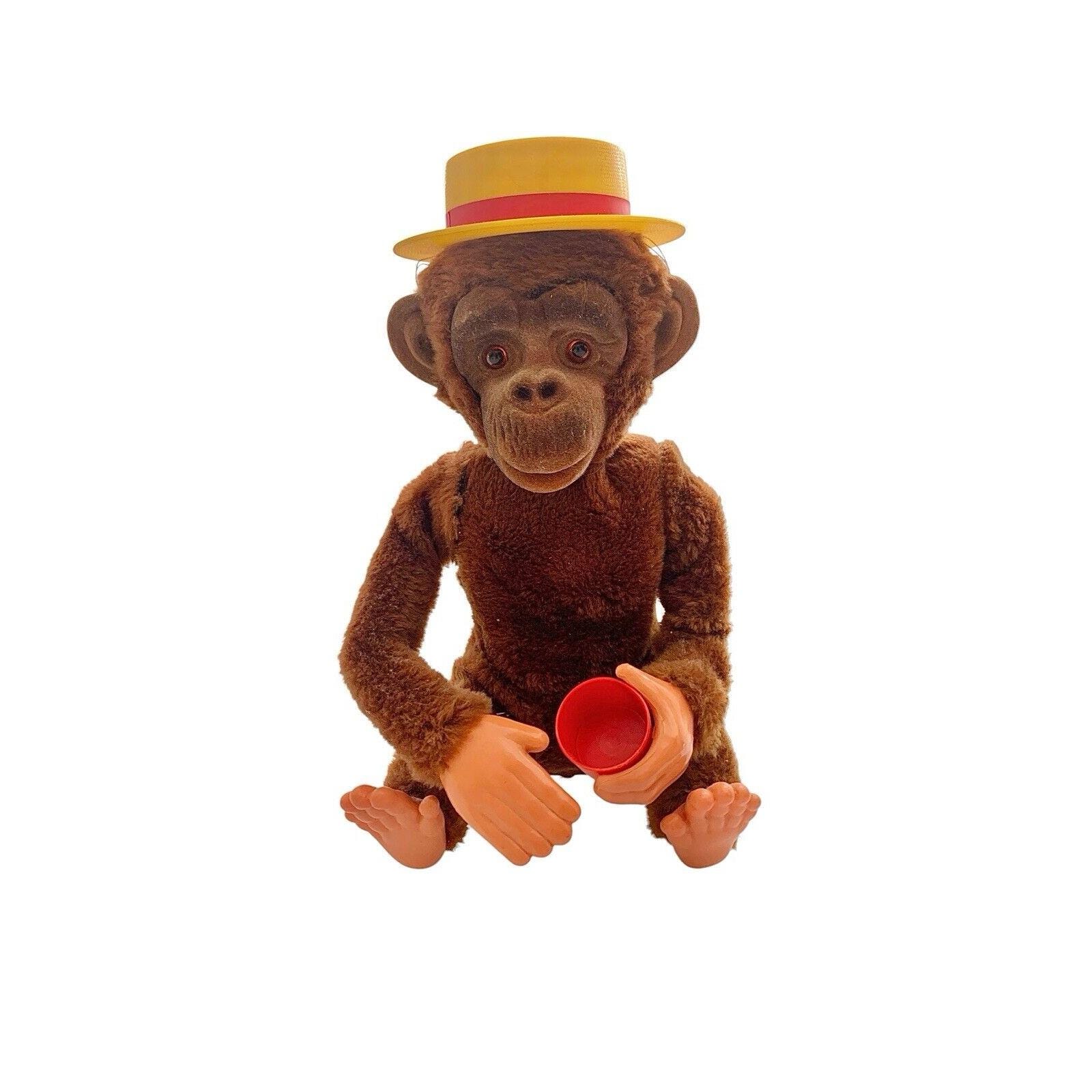 Monkey Toy Lucky Seven Mechanical Throwing Dice Japan Vintage