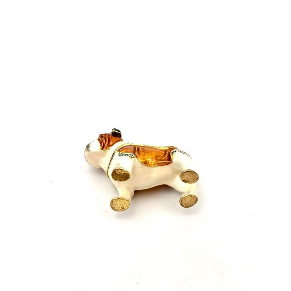 Dog BullDog Trinket Box Gemstone Enamel Adorable … - image 8