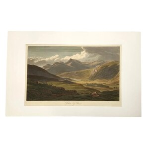 Etching Mountain Colored Etching by Lochan-y-gar Numbered Antique Art
