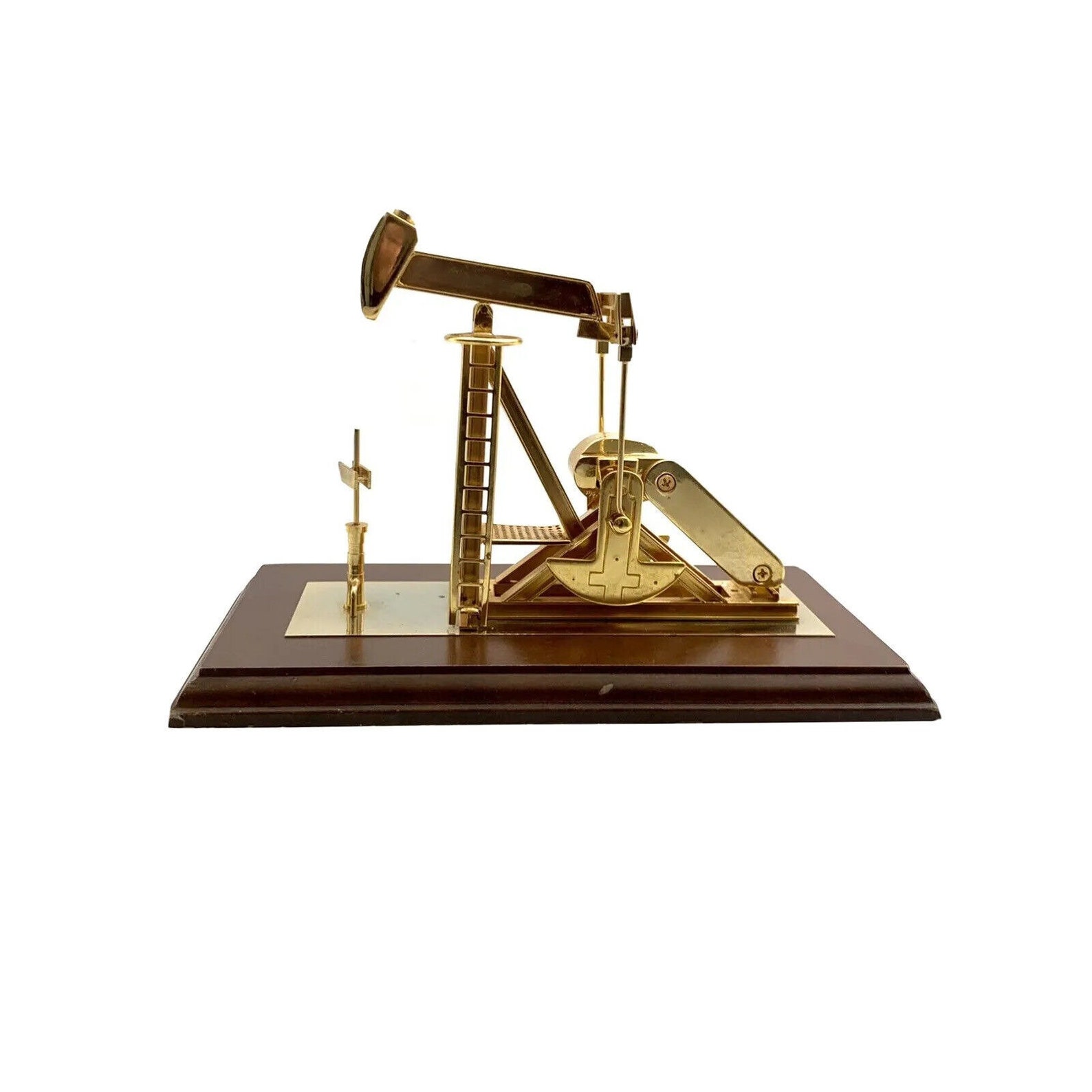 Oil Pump Model Brass on Wooden Base Vintage Replica Oil & Gas Etsy