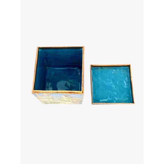 Trinket Box Oriental Cloisonné Enamel with Design… - image 7