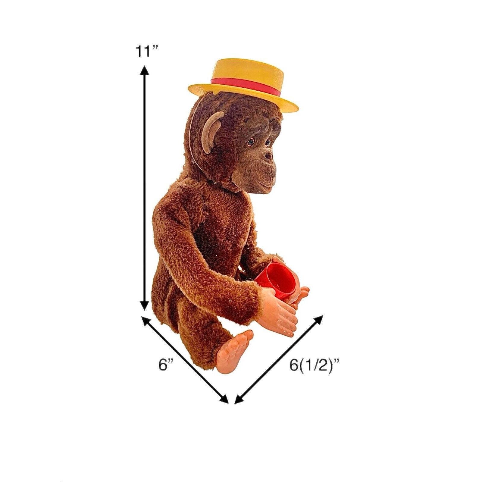 Monkey Toy Lucky Seven Mechanical Throwing Dice Japan Vintage