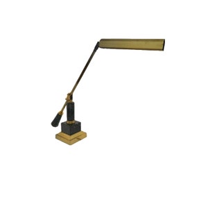 Lamp Brass on Marble Base Mcm Piano Light Vintage Office Decor
