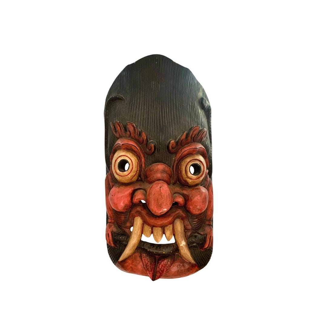 Mask Ritual Tribal Large Carved Wood Folk Art Man Cave Vintage Decor - Etsy