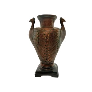 Vase Peacock Bird Design Vintage Resin Whimsical Decor
