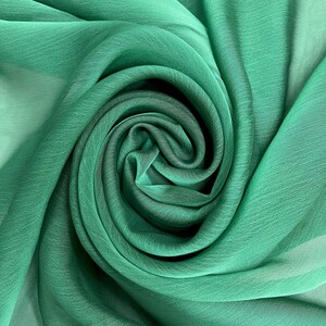 Jolene GREEN HUNTER GREEN Polyester Two-Tone Chiffon Fabric by the Yard - 10135