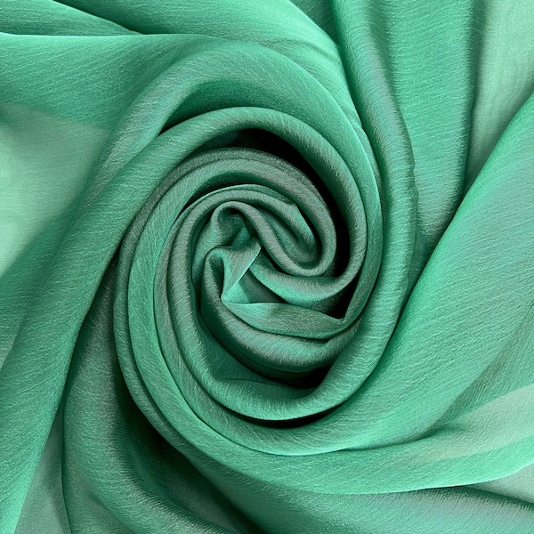 Jolene GREEN HUNTER GREEN Polyester Two-Tone Chiffon Fabric by the Yard - 10135