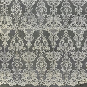 Vivian IVORY Polyester Embroidery with Sequins on Mesh Lace Fabric by the Yard for Gown, Wedding, Bridesmaid, Prom - 10003
