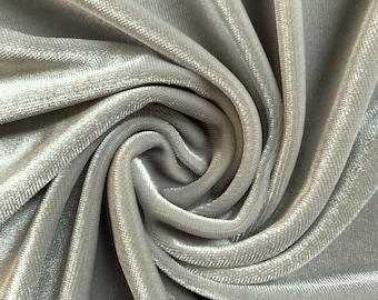 Silver Velvet Fabric Etsy